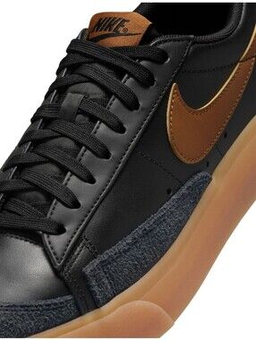 Nike Womens Blazer Low Platform In Black And British Tan